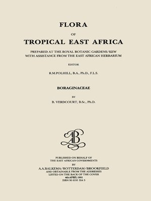 cover image of Flora of Tropical East Africa--Boraginaceae (1991)